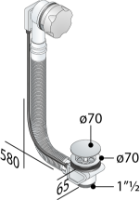 OMP 491 BATH FILLER PLUS  POP UP WASTE CW CABLE