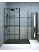 Aspect Black Trellis 1000mm Wetroom