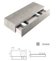 PONSI EGO 1 DRAWER BASE CEMENT 120 X 45 X 17