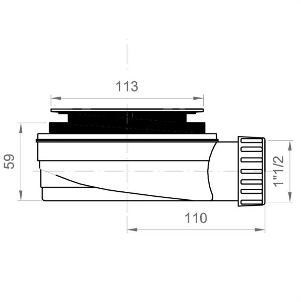 Serviceable shower waste with trap Ø 90 mm shower tray hole