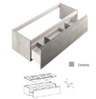 PONSI EGO 1 DRAWER BASE INTEGRATED GREY 120 X 45 X 30