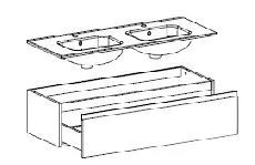 PONSI EGO 2 BASIN  121 X 46 X 2