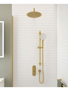 ALITA KNURLED SHOWER SET 1 BRUSHED GOLD