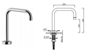 ECOSOLE SPOUT FOR DECK MOUNTED MIXER