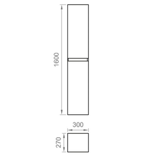 PONSI SMILE 2 DOOR CABINET WHITE 160H X 30W X