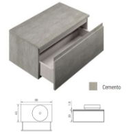 PONSI EGO 1 DRAWER BASE CEMENT 80 X 45 X 30>