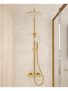 ALITA Rain Thermostatic Shower Kit Brushed Gold