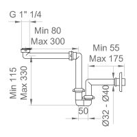 PONSI 11/4" WHITE SPACEW SAVING TRAP